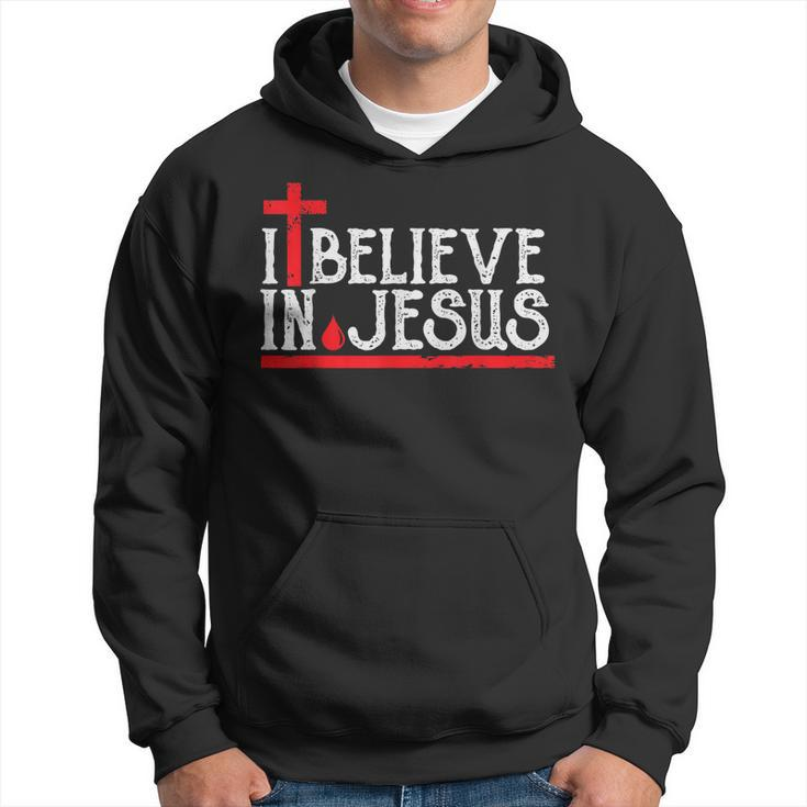 I Believe In Jesus - Christian Faith Cross Blood  Hoodie
