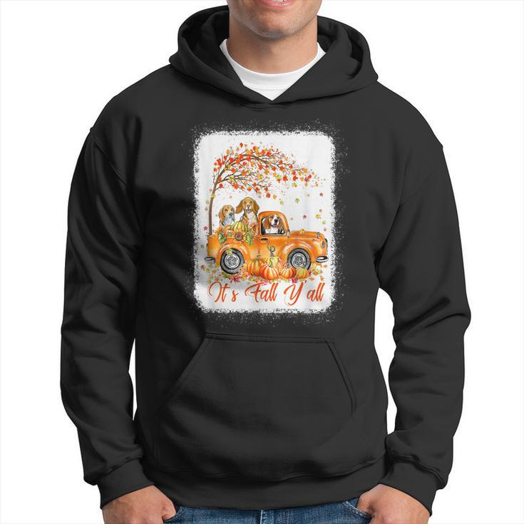 Its Fall Yall Beagle Riding Truck Pumpkin Autumn Fall  Men Hoodie Graphic Print Hooded Sweatshirt