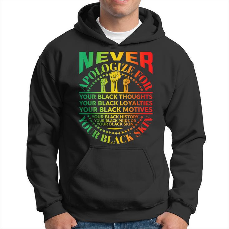 Junenth Black Pride Never Apologize For Your Blackness Men Hoodie