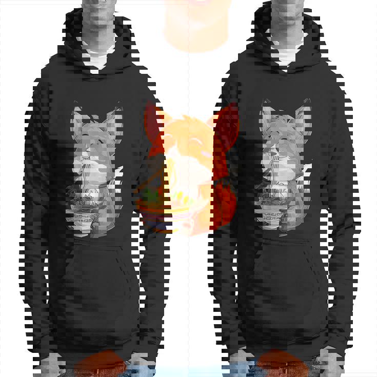 Kawaii Japanese Anime Fox Ramen Food Lovers Men Hoodie