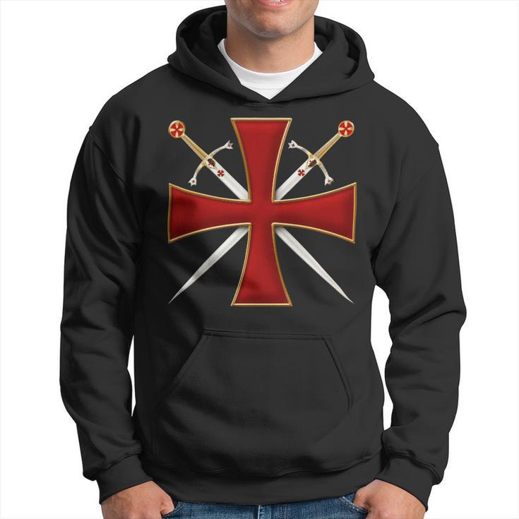 Knight Templar T Shirt-Cross And Sword Templar-Knight Templar Store Hoodie