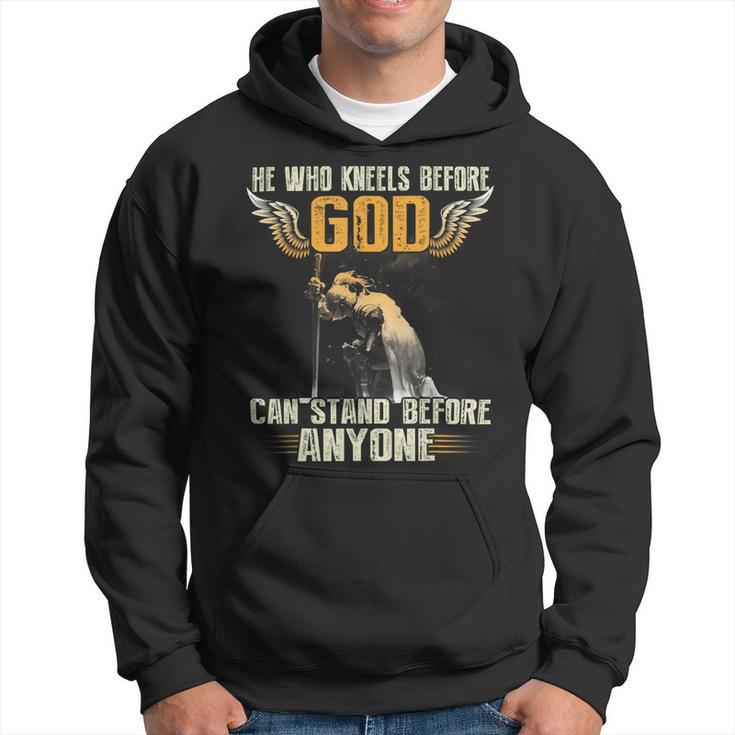 Knight Templar T Shirt - He Who Kneels Before God Can Stand Before Anyone - Knight Templar Store Hoodie