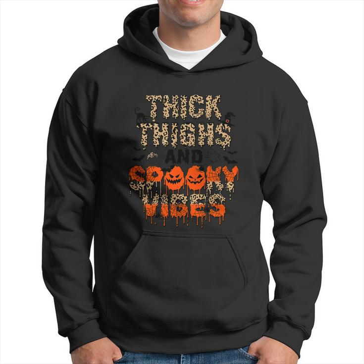 Leopard Thick Thighs And Spooky Vibes Halloween Men Hoodie - Thegiftio