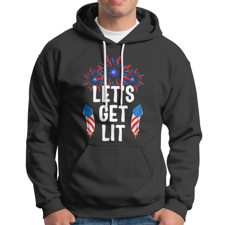 Lets Get Lit 4Th Of July With Fireworks Gift Hoodie