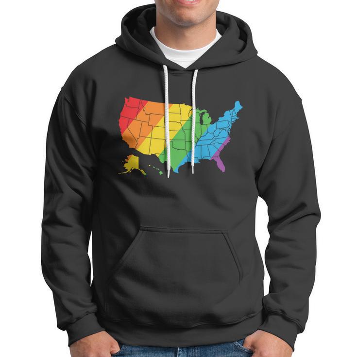 Lgbt United States Map Pride Month Hoodie