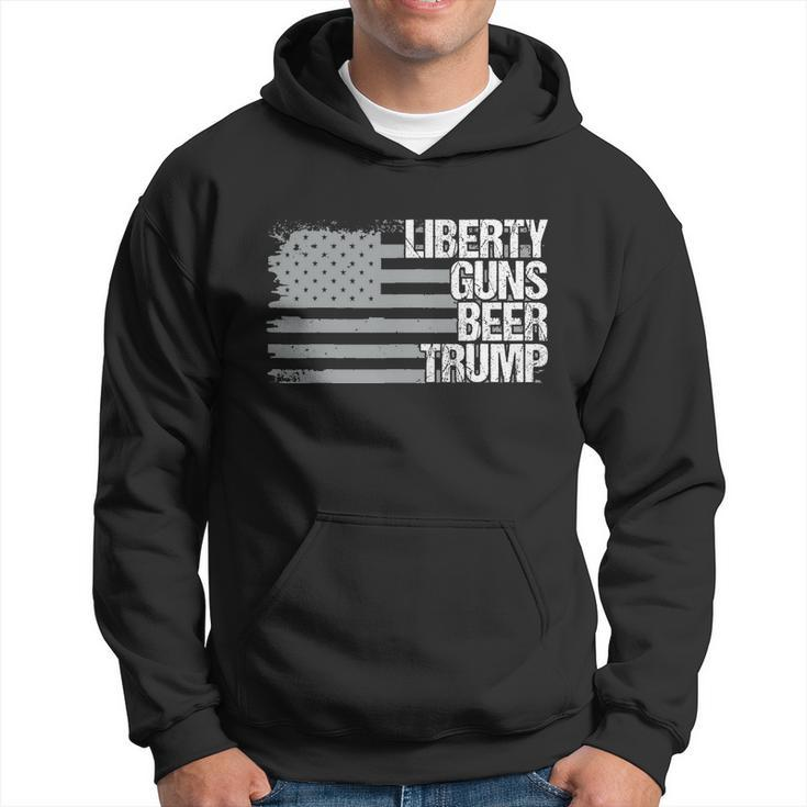 Liberty Guns Beer Trump Lgbt Gift For Supporters Dad Grandpa Veteran Us Flag Fun Hoodie