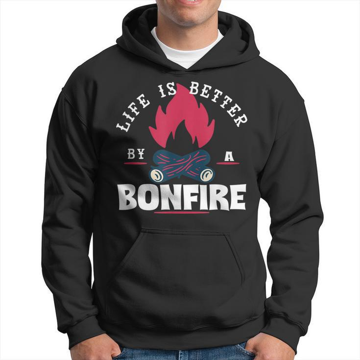 Life Is Better By The Bonfire Campfire Camping Outdoor Hiker  Hoodie