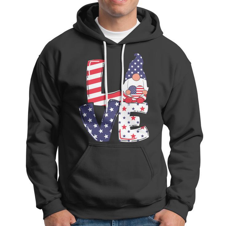 Love American Gnome 4Th Of July Independence Day Flag Graphic Plus Size Shirt Hoodie