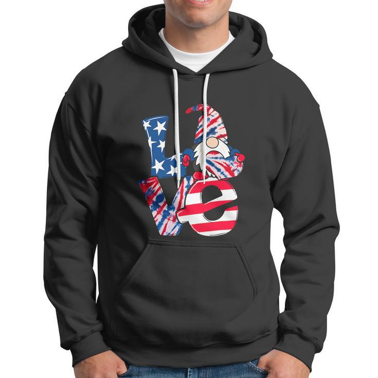 Love Gnome Usa Flag 4Th Of July Funny Hoodie