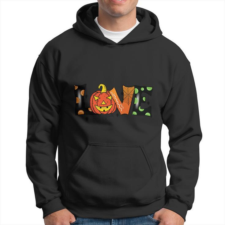 Love Halloween With Pumpkin Skull And Finished By Love Word Hoodie - Thegiftio
