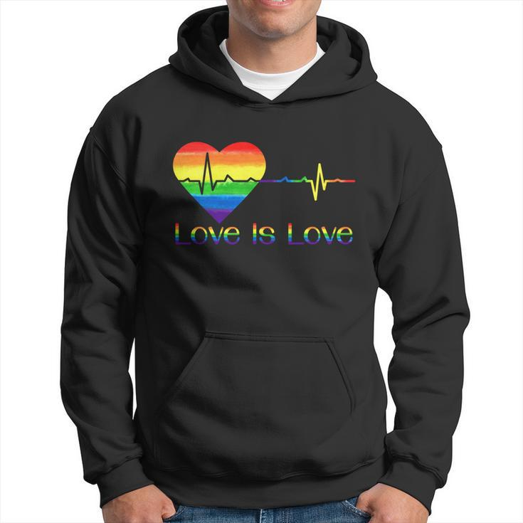 Lovely Lgbt Gay Pride Heartbeat Lesbian Gays Love Is Love Cool Gift Hoodie