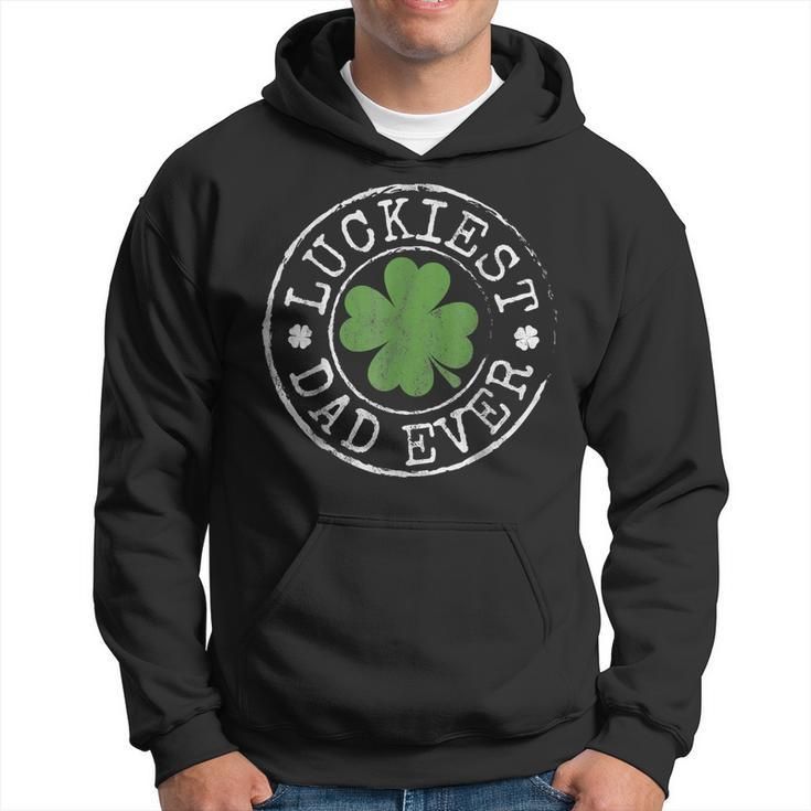 Luckiest Dad Ever Shamrocks Lucky Father St Patricks Day Men Hoodie