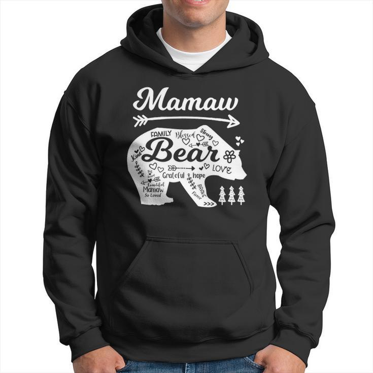 Mamaw Bear Words Of Love With Doodle Graphics Grandma Gifts Men Hoodie Graphic Print Hooded Sweatshirt
