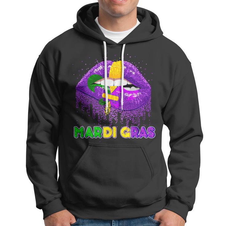 Mardi Gras Sparkle Lips Hoodie