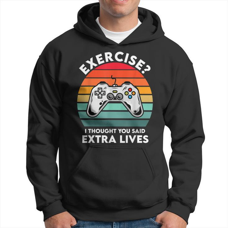 Mens I Thought You Said Extra Lives Funny Video Game Vintage  Hoodie