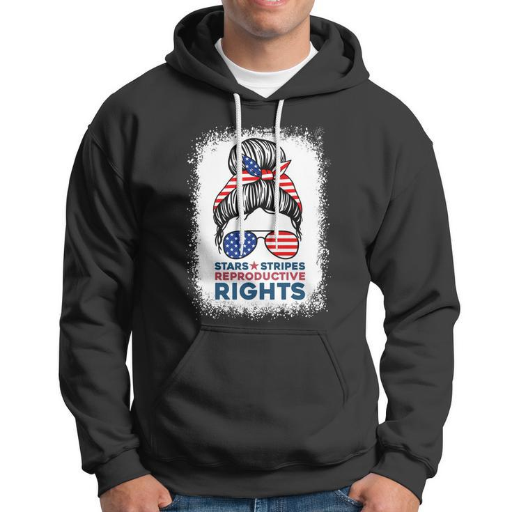 Messy Bun American Flag Stars Stripes Reproductive Rights Meaningful Gift V2 Hoodie