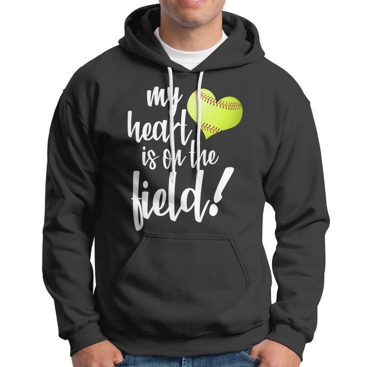 My Heart Is On The Field Baseball Player Hoodie