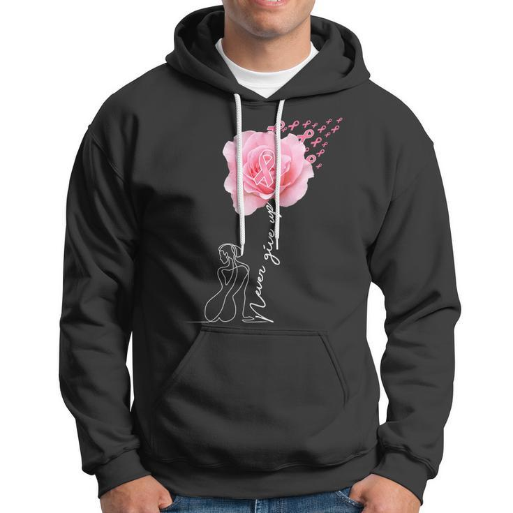 Never Give Up Breast Cancer Rose Tshirt Hoodie