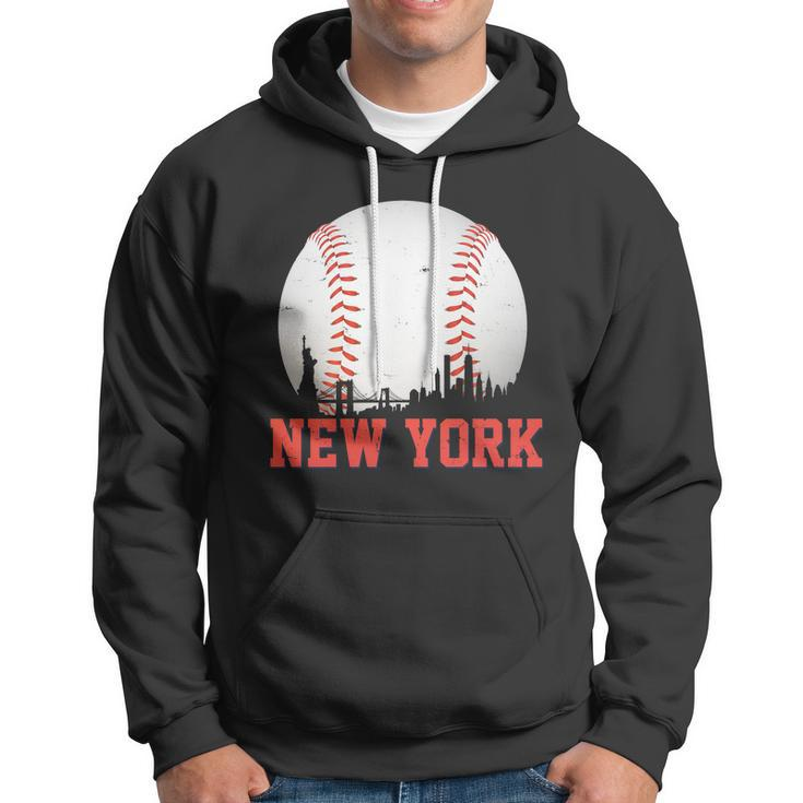 New York Skyline Baseball Sports Fan Hoodie