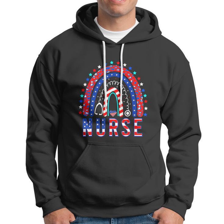 Nurse Stethoscope Memorial Day 4Th Of July Hoodie