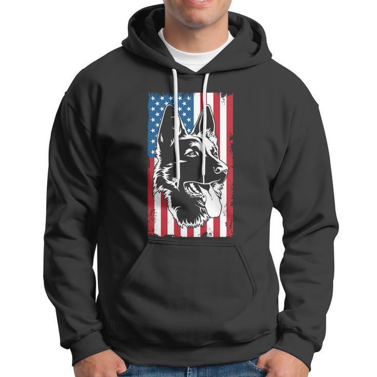 Patriotic German Shepherd Dog Lovers American Flag Great Gift Hoodie