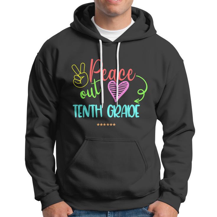 Peace Out Tenth Grade Graphic Plus Size Shirt For Teacher Female Male Students Hoodie