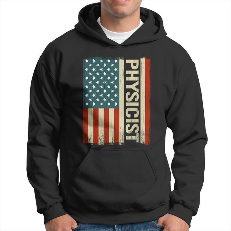 Physics Teacher Physically Usa American Flag Physicist Cool Gift Hoodie