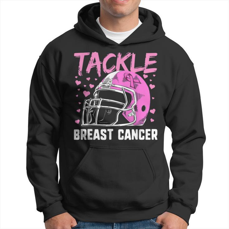 Pink Football Helmet Men Boys Tackle Breast Cancer Men Hoodie
