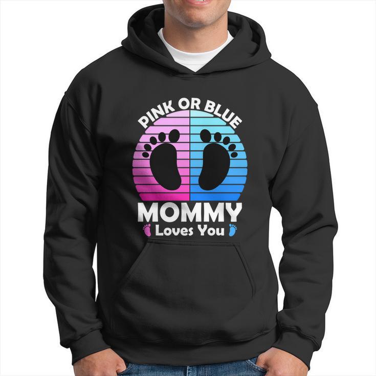 Pregnancy Announcet Mom 2021 Pink Or Blue Mommy Loves You Cool Gift Hoodie