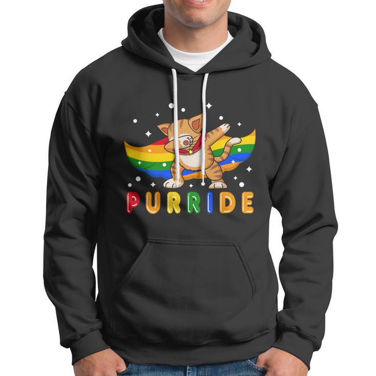 Pride Month Dabbing Purride Cat Gay Pride Lgbt Hoodie