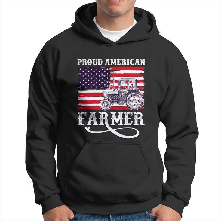 Proud American Farme Gift Farmer With Usa Flag Gift Hoodie