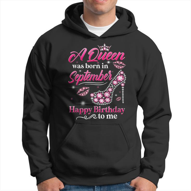A Queen Was Born In September Birthday To Me Diamond Crown Men Hoodie