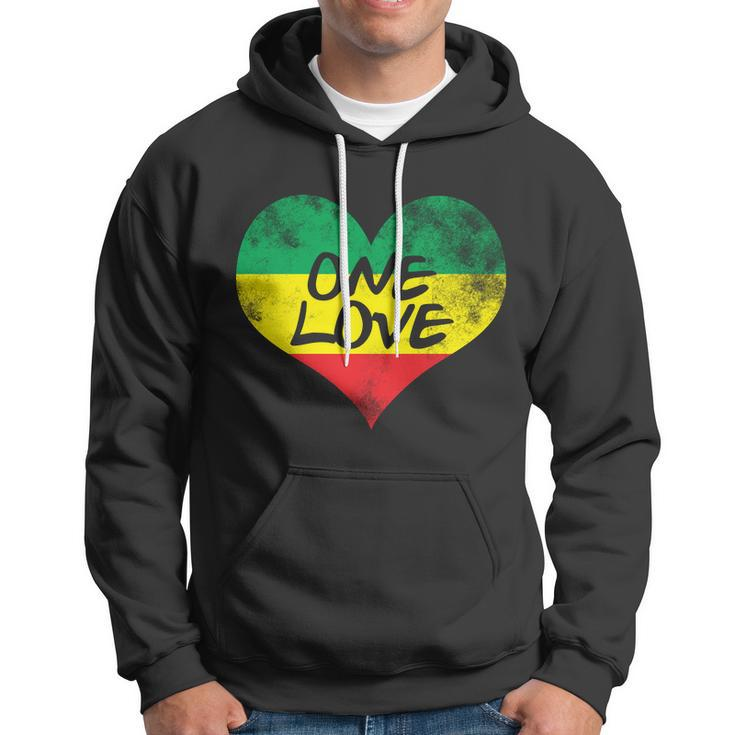 Rastafari One Love Vintage Jamaican Heart Hoodie