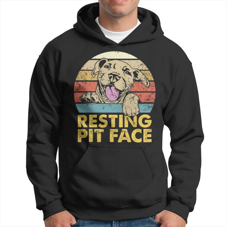 Resting Pit Face   Pitbull Pibble Pittie Pit Bull Terrier  Men Hoodie