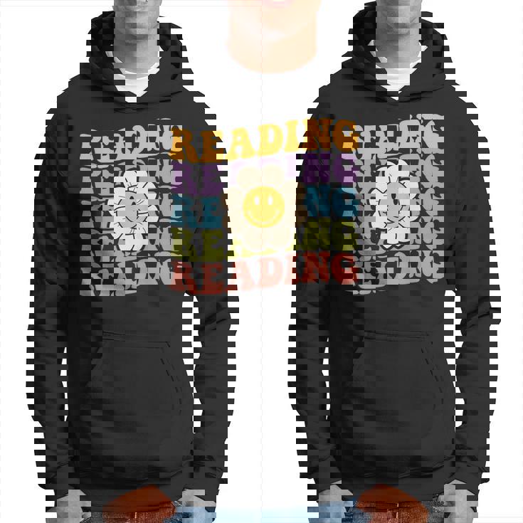 Retro Groovy Reading Teacher Back To School Hoodie