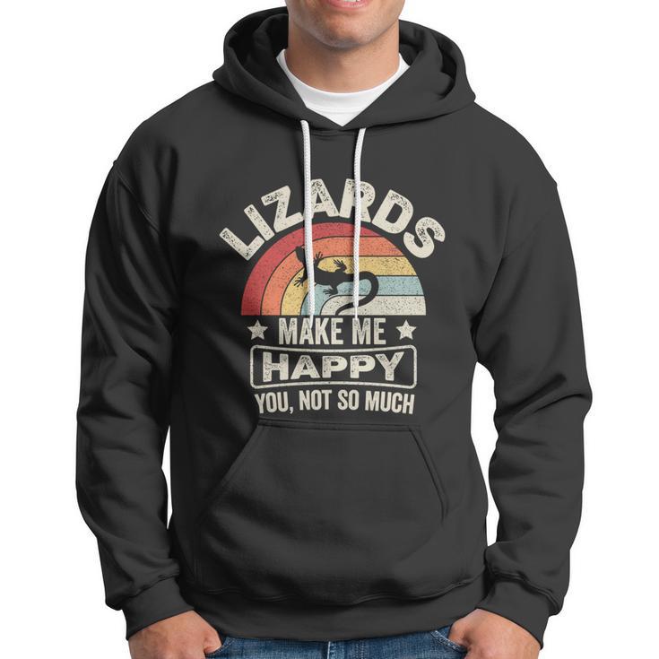 Retro Lizards Make Me Happy You Not So Much Lizard Lover Cool Gift Hoodie