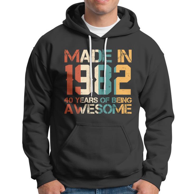 Retro Made In 1982 40 Years Of Being Awesome Birthday Hoodie