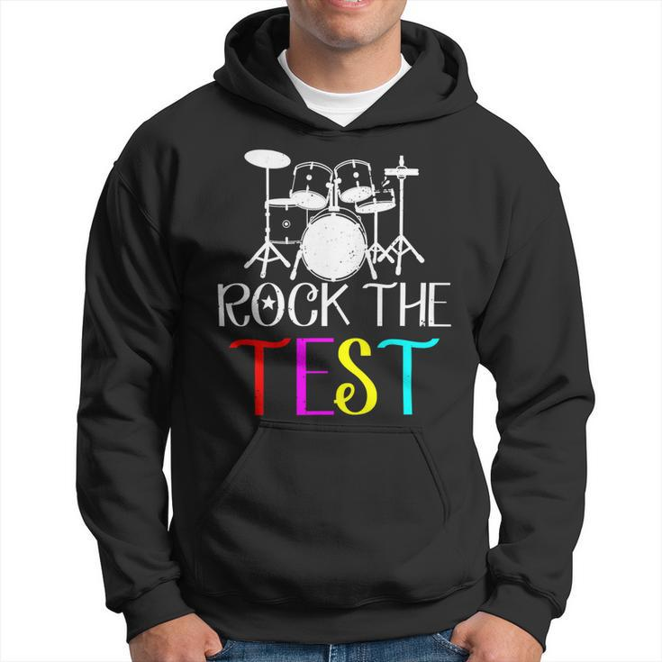 Rock The Test Teacher Test Day Testing Day Funny Teacher Hoodie