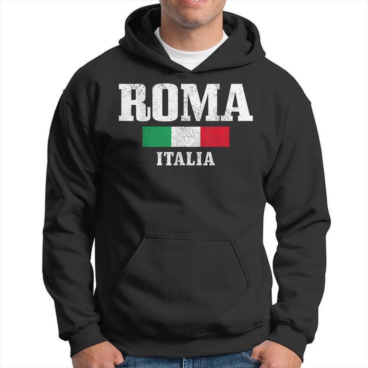 Rome Italy Roma Italia Vintage Italian Flag Men Hoodie