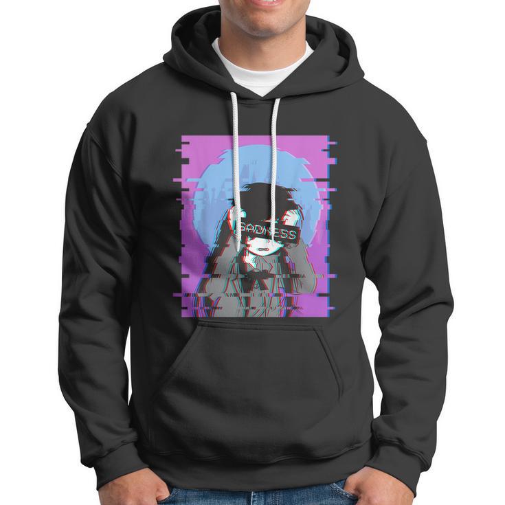 Sad Anime Girl Japanese Aesthetic Vaporwave Anime Otaku Tshirt Hoodie