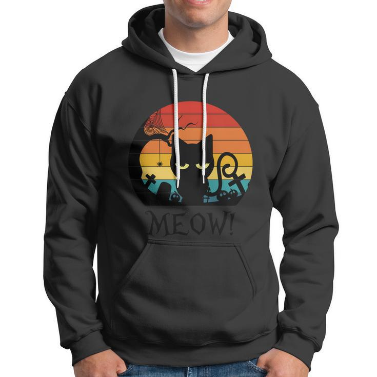 Scary Black Cat Meow Kitten Halloween Quote Hoodie