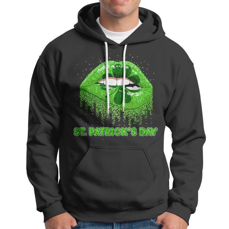 St Patricks Day Shamrock Irish Lips Hoodie