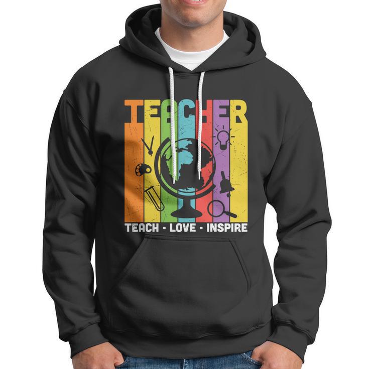 Teach Love Inspire Proud Teacher Graphic Plus Size Shirt For Teacher Female Male Hoodie