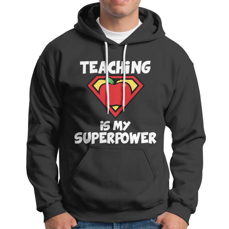 Teaching Is My Superpower Apple Crest Hoodie