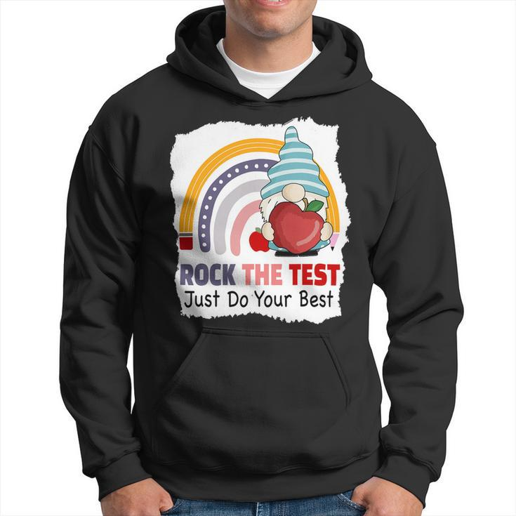 Test Day Rock The Test Teacher Testing Day Gnomes Teacher Hoodie