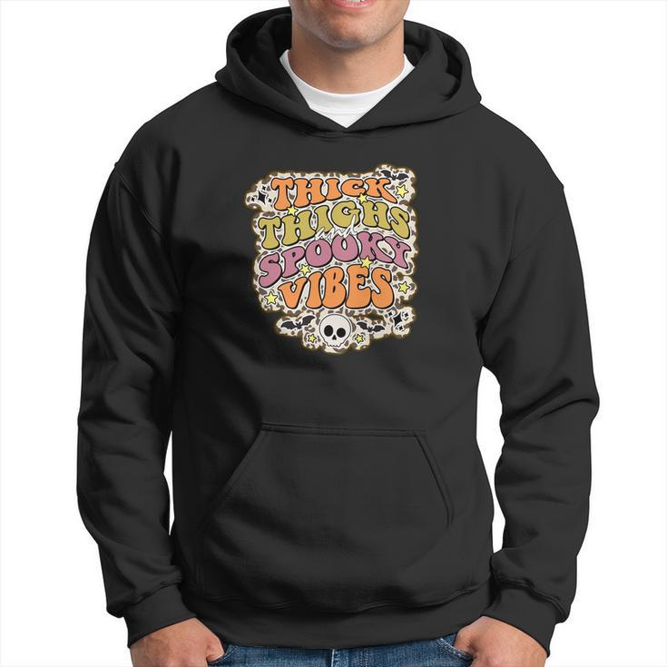 Thick Thights And Spooky Vibes Happy Funny Halloween Hoodie