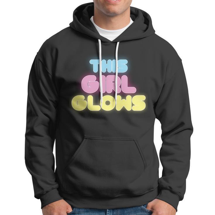 This Girl Glows Retro Neon Party Tshirt Hoodie