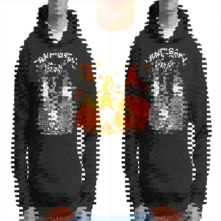 Three Cute Gnomes Halloween Pumpkin Autumn Fall Hoodie