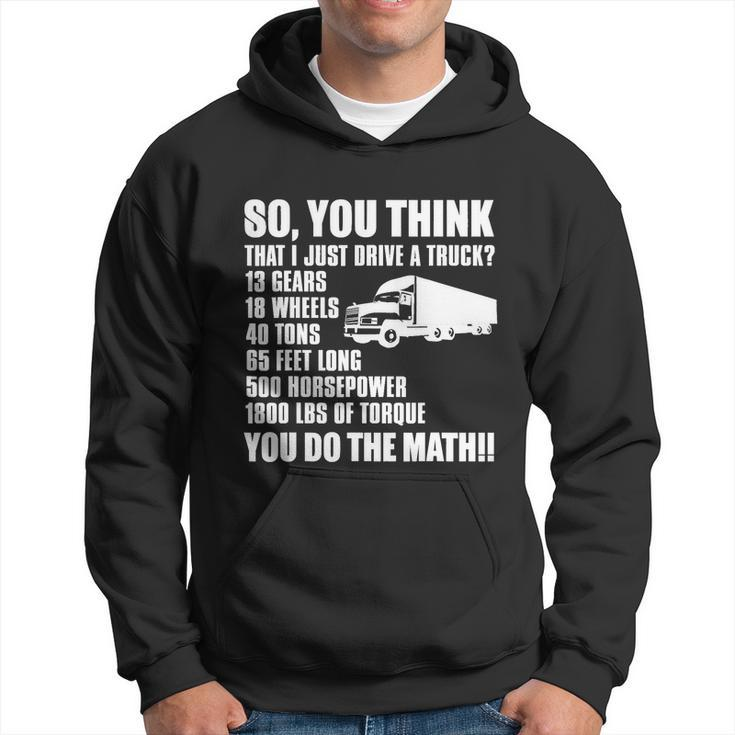 Truck Driver Funny Gift So You Think I Just Drive A Truck Cute Gift Hoodie