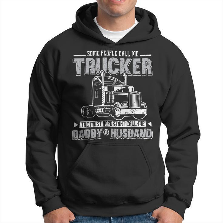 Trucker Trucker Daddy Or Trucker Husband Truck Driver Dad_ V2 Hoodie